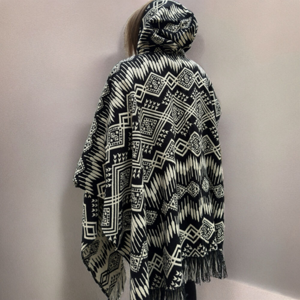 Black & White Poncho Thumbnail